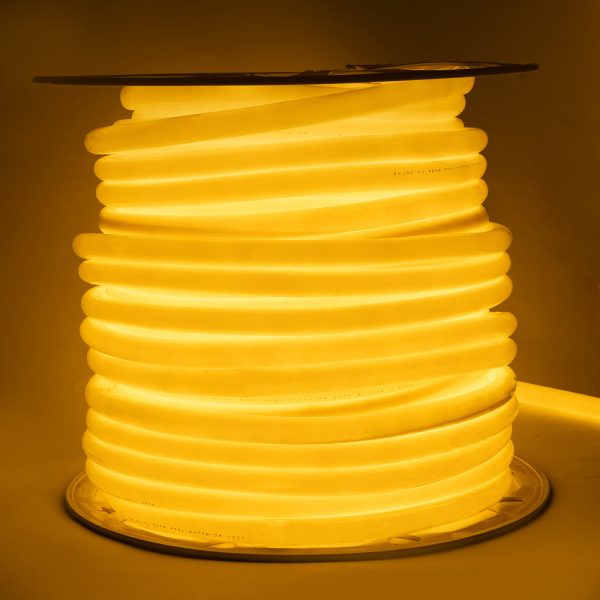 شريط ليد نيون 16 مللى أصفر 7 وات220V 16mm neon 2835 144led 20lm/led PVC aluminium 50m/rollGolden yellow